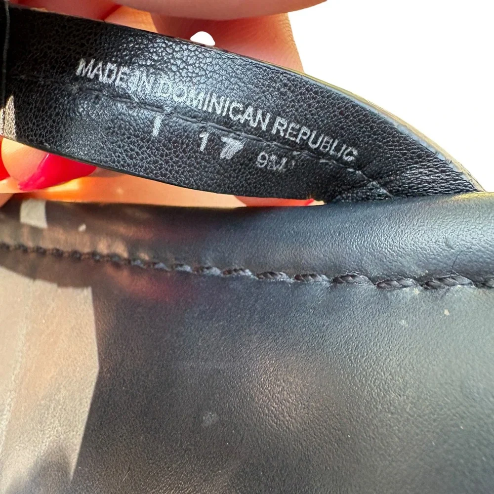 Tory Burch Womens 9M Miller Thong Sandals Black Multi Color Embroidered Logo